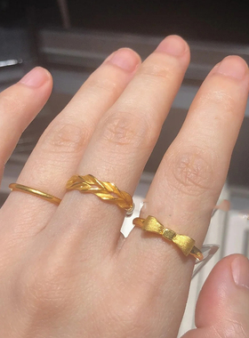 女日韩蝴蝶结蝴蝶结戒指越