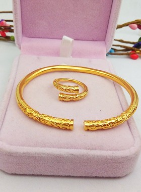 越南纯铜镀黄金花游记手环同款