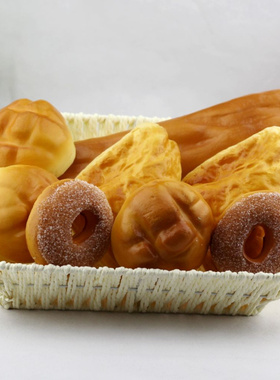 仿真水果蔬菜食品模型 冰箱橱柜家居装饰摆件 PU高仿真面包套装