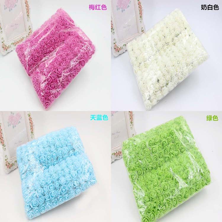 七夕情人节DIY花环材料仿真PE加纱玫瑰泡沫花喜糖盒配件144朵1包,淘宝优惠券,粉丝福利购,淘宝优惠卷