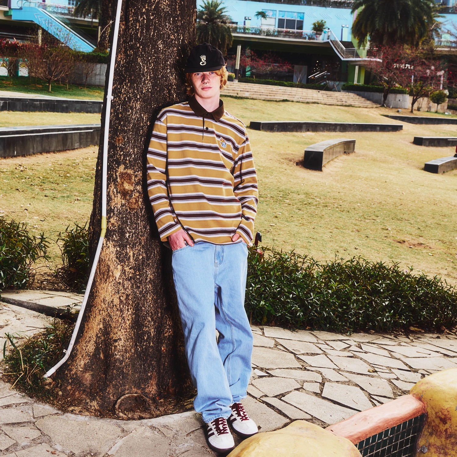 【清仓纯福利】品质型 闭眼入复古条纹美式休闲长袖POLO衫纯棉T恤 - 图0