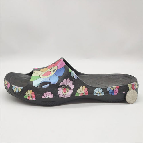 夏季VEBLEN女拖鞋eva轻便凉拖鞋印花朵黑色托鞋女款超轻环保无味 - 图0
