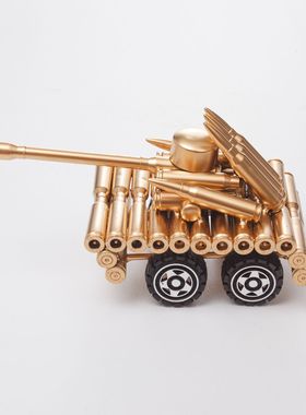 弹壳工艺品收藏摆件坦克模型军工弹壳收藏纪念品玫瑰金高级装饰品