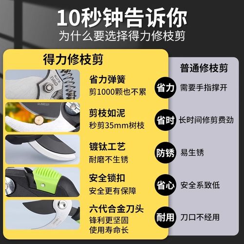 剪钩藤神器园剪枝果树修枝剪刀园艺园林修花枝剪强力剪子神器花剪 - 图0