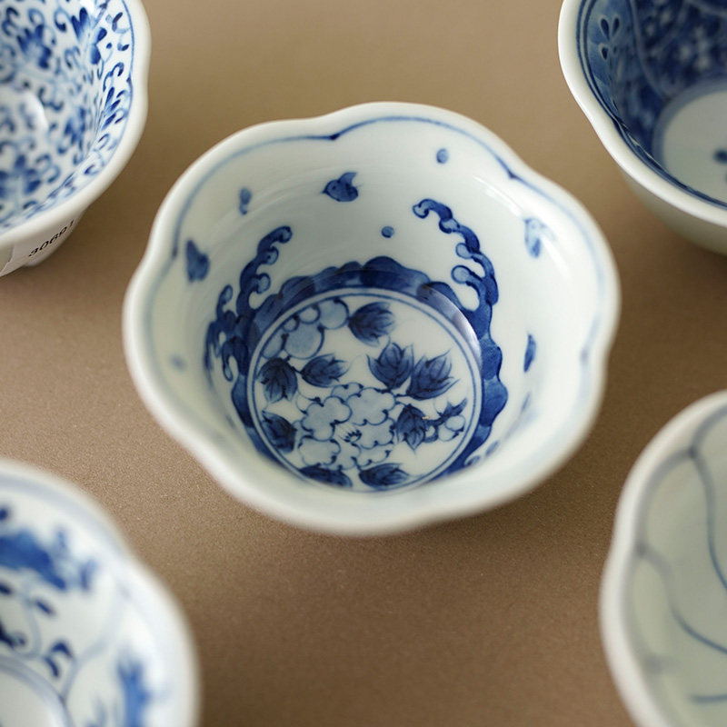日本进口餐具波佐见烧陶瓷花型小付手工制作花纹小碗小食碗仪式感 - 图1