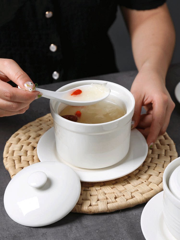 陶瓷内胆炖盅婴儿宝宝辅食蒸蛋碗煮粥一人份家用隔水炖炖罐炖盅碗