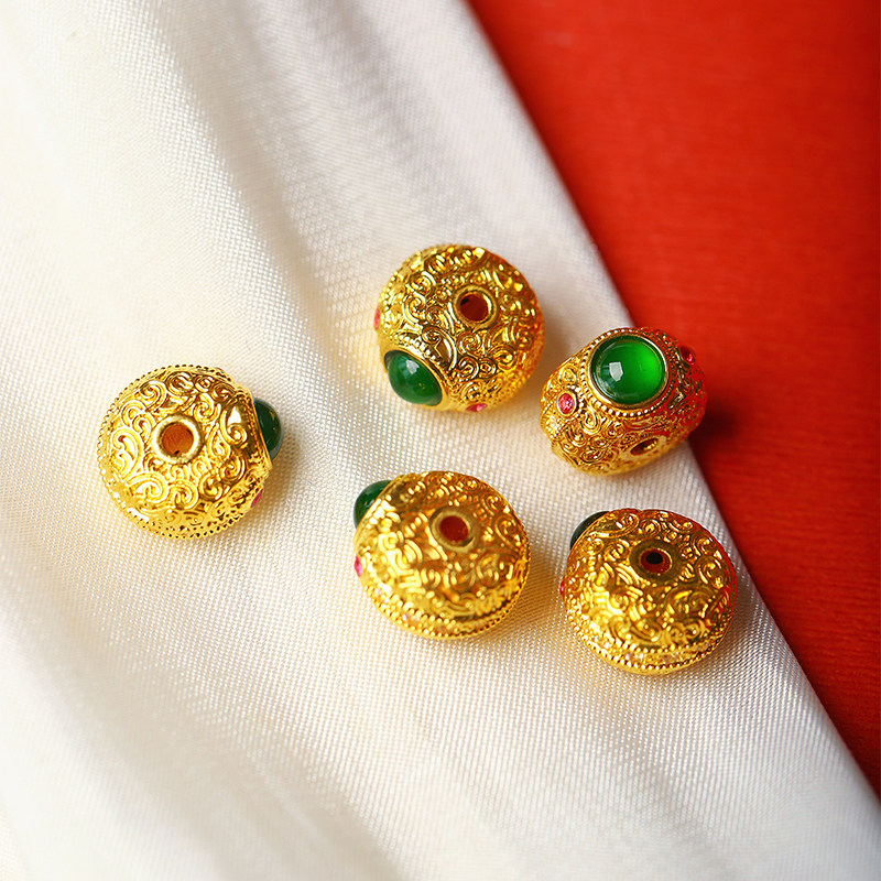 18K金镶嵌玉石锆石隔珠散珠配件 女款diy手链串珠材料配饰饰品,淘宝优惠券,粉丝福利购,淘宝优惠卷