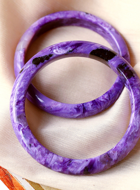 天然紫龙晶手镯女款查罗石