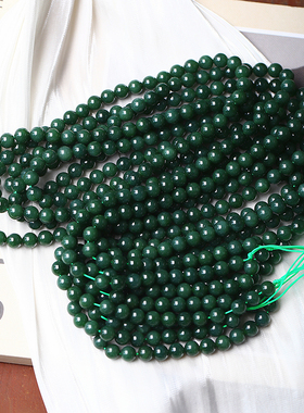 俄罗斯碧玉老矿料圆珠款佛珠链