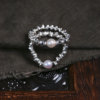 Natural freshwater pearls with alloy broken silver coiled original ring ring ring women's pearl ring jewelry