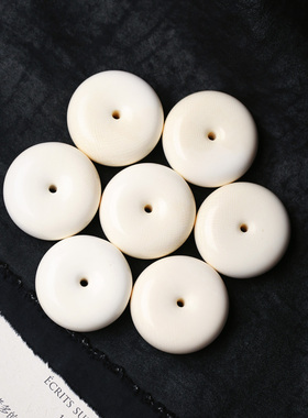 天然猛犸象牙雕刻平安扣款吊坠