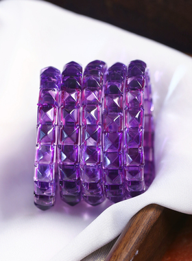精品 天然水晶净体紫水晶糖塔天空之境手链 女款紫水晶手串饰品
