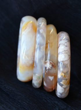 天然樱花玛瑙手镯女款玛瑙