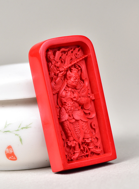 天然红砂朱砂王灵官吊坠真品护身符男原矿女小挂件