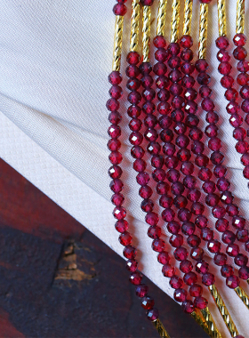 石榴石紫牙乌刻面珠原创款项链