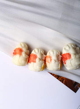 根付雕刻小老鼠彩绘款吊坠