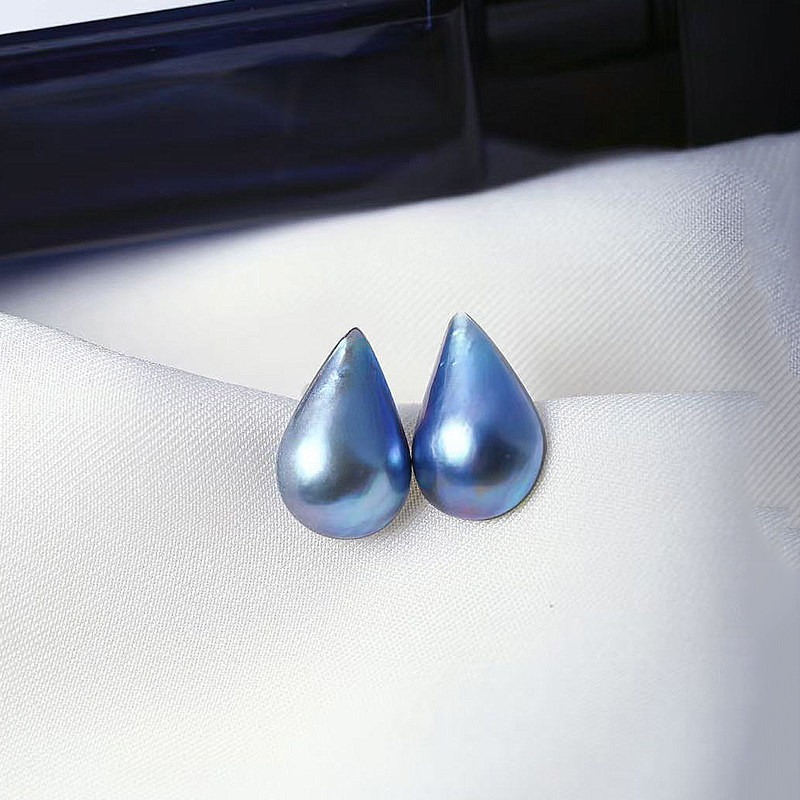 天然海水马贝纯银镶嵌水滴款耳钉 女款高端珍珠耳饰饰品礼物,淘宝优惠券,粉丝福利购,淘宝优惠卷