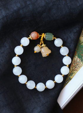 天然金丝玉南瓜珠手链 新疆料多彩色玉石女款正品手链饰品礼物