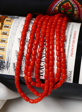 合成南红玛瑙桶珠款项链女款红色项链饰品懂货的亲们拍
