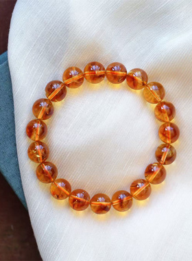 金字塔天然黄水晶金字塔手链