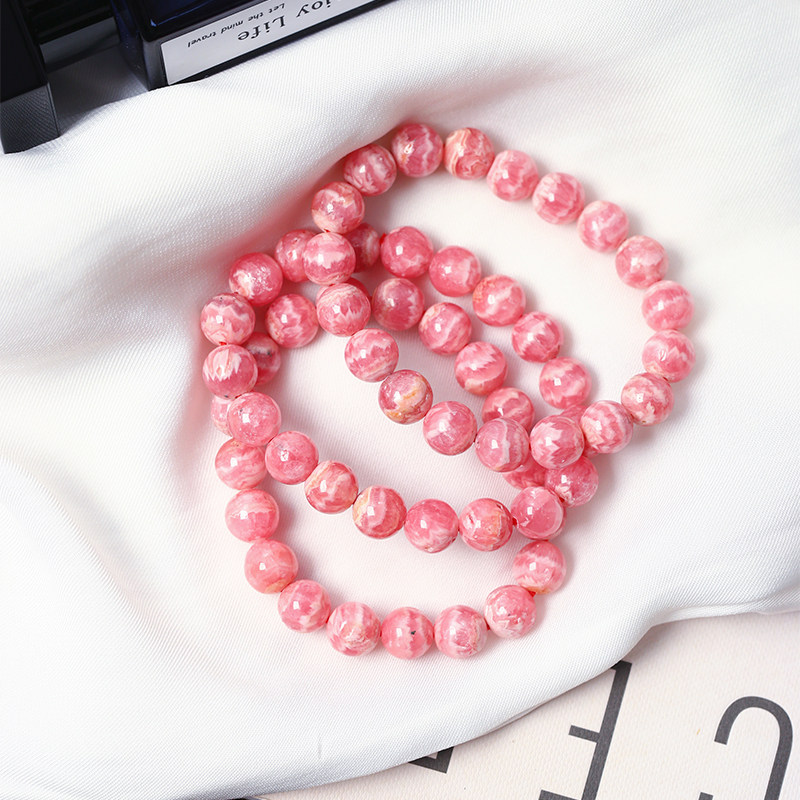 天然五花肉红纹石圆珠手链 单圈女水晶红纹石手串饰品礼物,淘宝优惠券,粉丝福利购,淘宝优惠卷