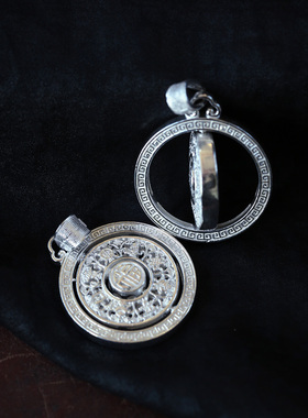 爆款990足银福字时来运转款吊坠 女款足银时尚锁骨挂坠饰品礼物