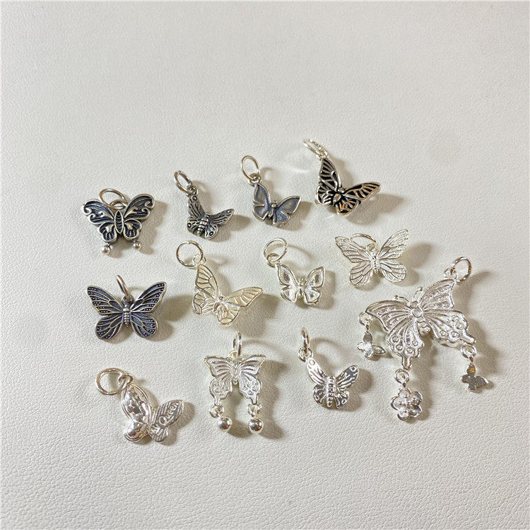 925纯银复古银素银蝴蝶款吊坠配件滴溜 手链DIY手工串珠配饰挂坠,淘宝优惠券,粉丝福利购,淘宝优惠卷