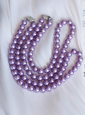 紫贝珠项链实物真的好看女款贝珠