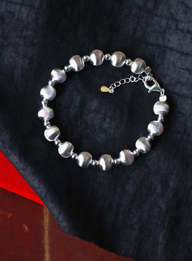 990足银拉丝猫眼珠款手链女款