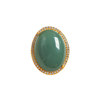 High-quality natural Russian jasper duck egg green ring surface sterling silver inlaid ring ring ring men and women jade ring