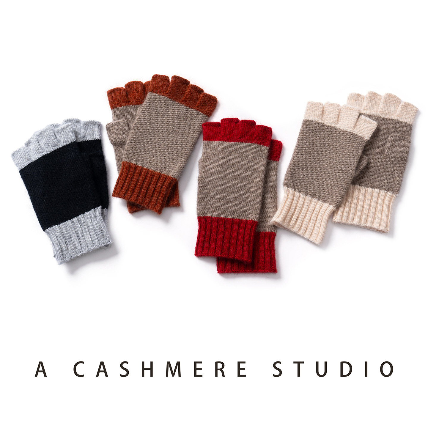 山羊绒半指手套男女秋冬保暖撞色针织可触屏写字漏指手套学生开车,淘宝优惠券,粉丝福利购,淘宝优惠卷