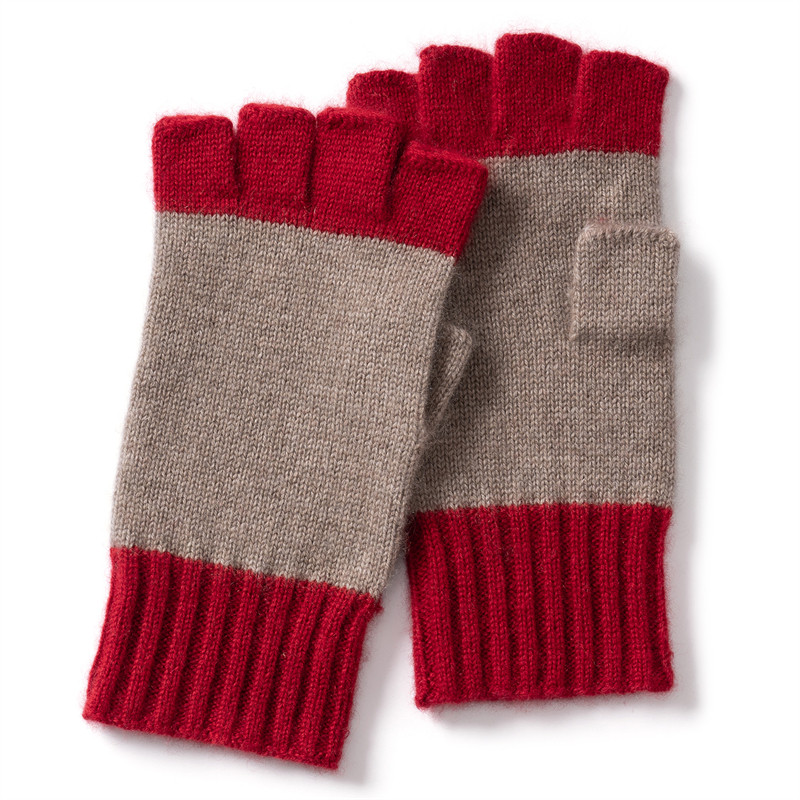 山羊绒半指手套男女秋冬保暖撞色针织可触屏写字漏指手套学生开车,淘宝优惠券,粉丝福利购,淘宝优惠卷