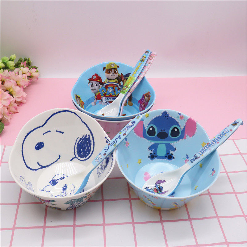 特价卡通儿童碗密胺仿陶瓷防摔家用汤碗塑料碗创意宝宝可爱吃饭碗