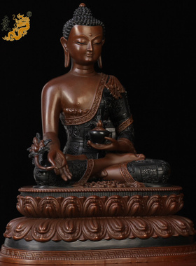 纯铜摆件菩萨随身三宝佛
