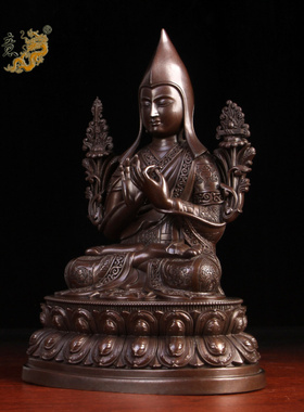 摆件纯铜藏传宗喀巴大师