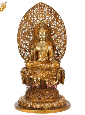 纯铜西方三圣大势至观音菩萨佛像