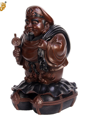 纯铜财神大黑天佛像工艺摆设