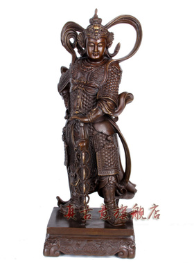纯铜关公韦陀摆件特大风水武财神