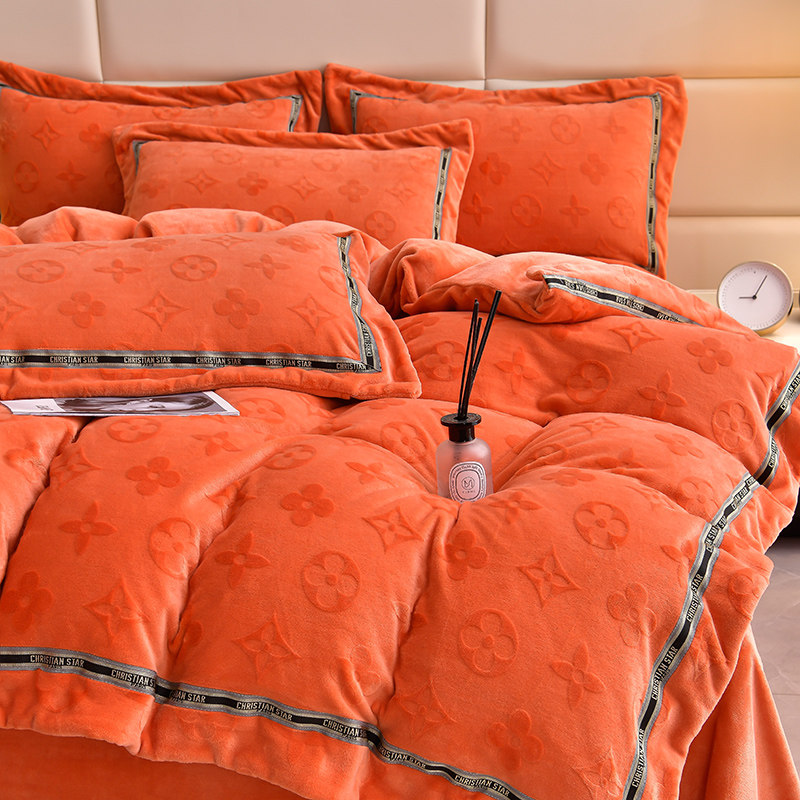 2025新款轻奢雕花牛奶绒床品四件套双面加厚法莱绒被套珊瑚绒床单,淘宝优惠券,粉丝福利购,淘宝优惠卷