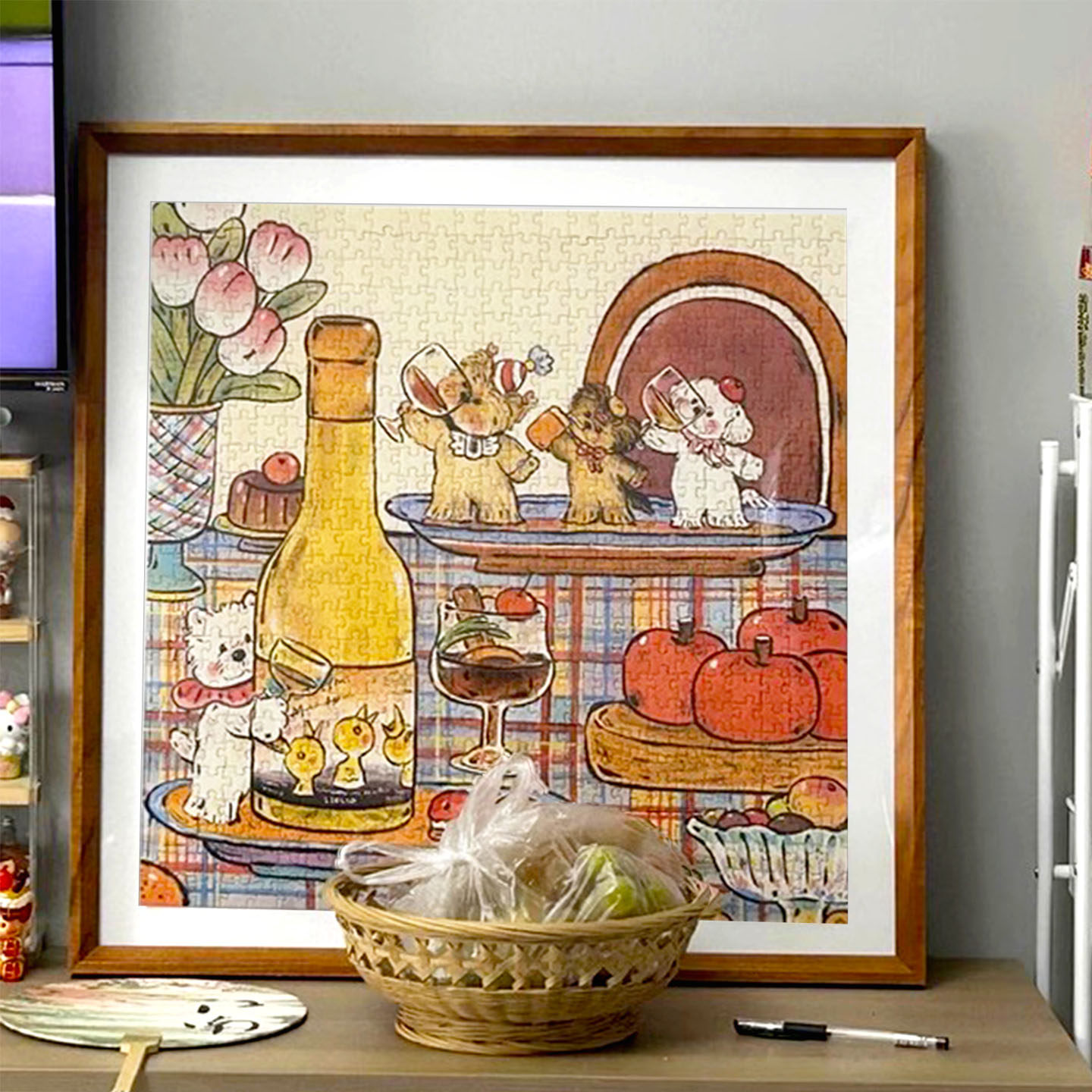 所有的烦恼说拜拜650片拼图相框配套框51*51实木画框裱框用框