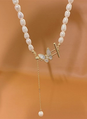 珍珠贝母天然珍珠女气质甜美项链