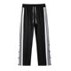 HELIPORT Tarmac Black and White Striped Buttoned Pants