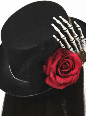 蒸汽朋克花朵骷髅手礼帽海盗风牛仔礼帽哥特式Steampunk top hat