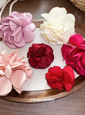 布艺真丝花朵开口戒指超仙甜美