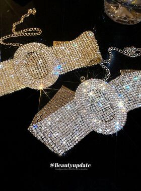 新款镶钻椭圆形颈链宫廷气质锁骨