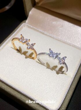 新品小众设计高级感蝴蝶开口戒指