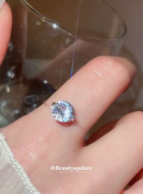 超闪锆石几何圆形编织戒指时尚