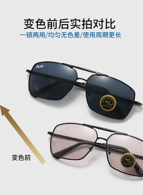 2020新款钢化玻璃变色男太阳镜