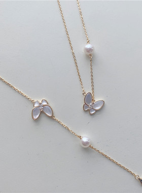 XKDDCT新款天然淡水珍珠项金蝴