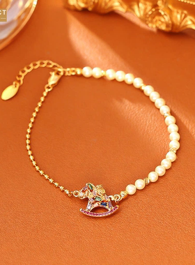 XKDDCT爆款彩色锆石小马项链新中